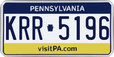 PA license plate KRR5196