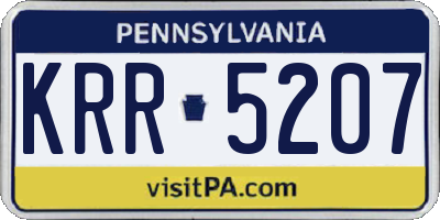 PA license plate KRR5207