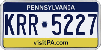 PA license plate KRR5227
