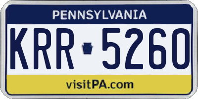 PA license plate KRR5260