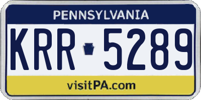 PA license plate KRR5289