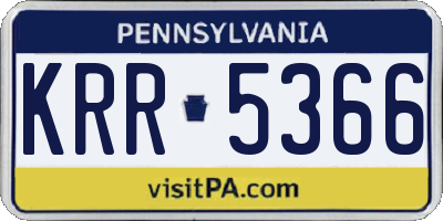 PA license plate KRR5366