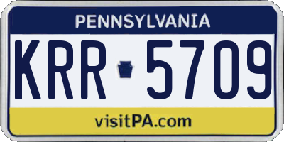 PA license plate KRR5709