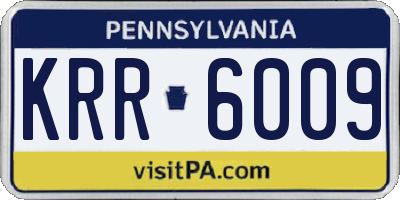 PA license plate KRR6009