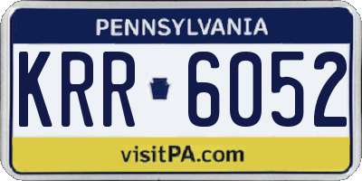 PA license plate KRR6052