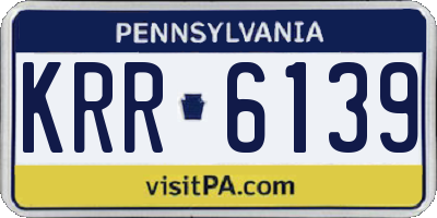 PA license plate KRR6139