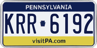 PA license plate KRR6192