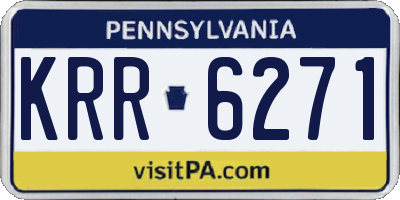 PA license plate KRR6271
