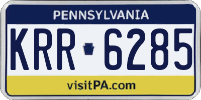 PA license plate KRR6285