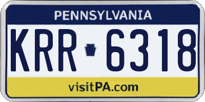 PA license plate KRR6318