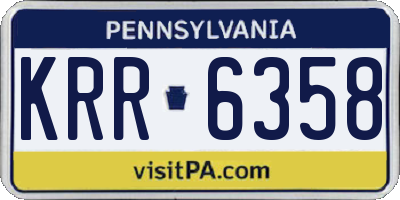 PA license plate KRR6358