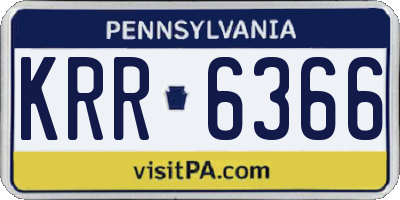 PA license plate KRR6366