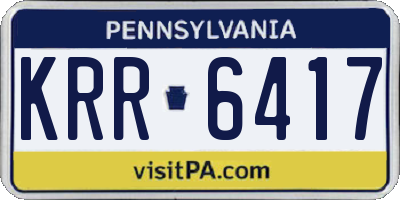 PA license plate KRR6417
