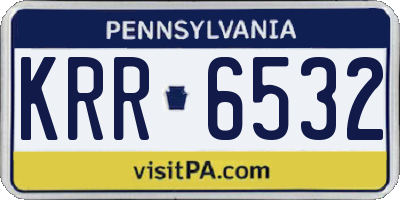 PA license plate KRR6532