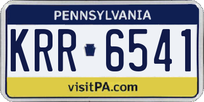 PA license plate KRR6541