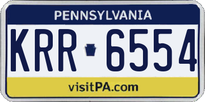 PA license plate KRR6554