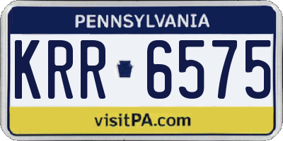 PA license plate KRR6575