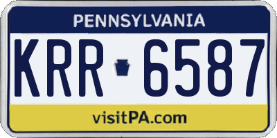 PA license plate KRR6587