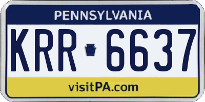 PA license plate KRR6637