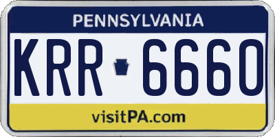 PA license plate KRR6660