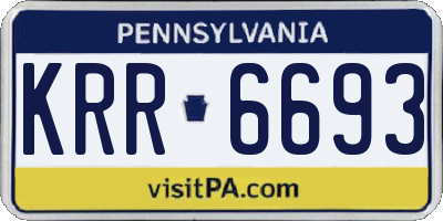 PA license plate KRR6693