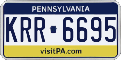 PA license plate KRR6695