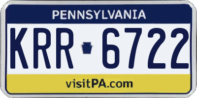PA license plate KRR6722