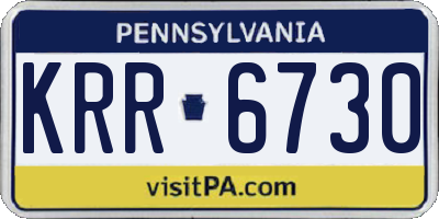 PA license plate KRR6730