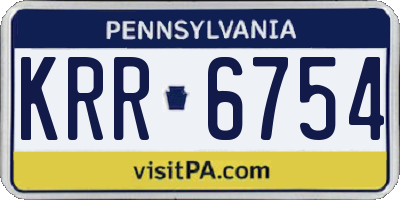 PA license plate KRR6754