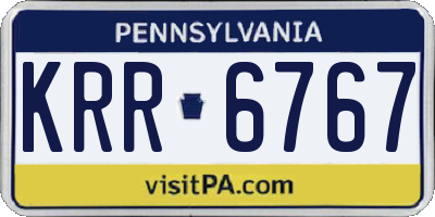 PA license plate KRR6767