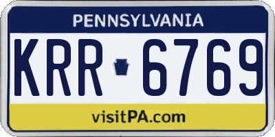 PA license plate KRR6769