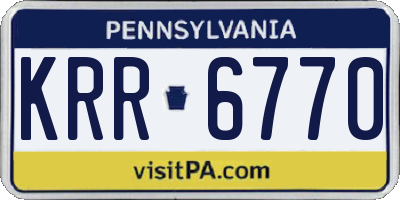 PA license plate KRR6770