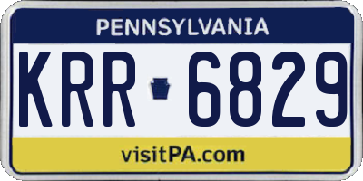 PA license plate KRR6829