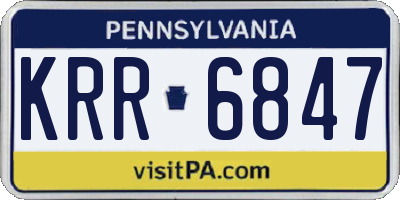PA license plate KRR6847