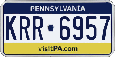 PA license plate KRR6957