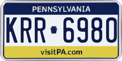 PA license plate KRR6980