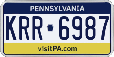 PA license plate KRR6987