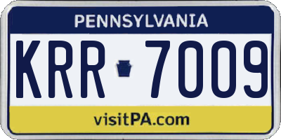 PA license plate KRR7009