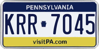 PA license plate KRR7045