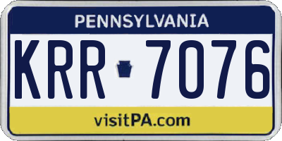 PA license plate KRR7076