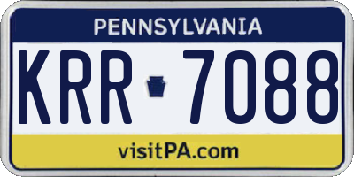 PA license plate KRR7088