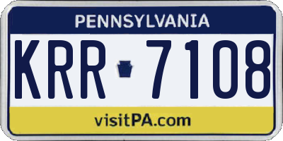 PA license plate KRR7108