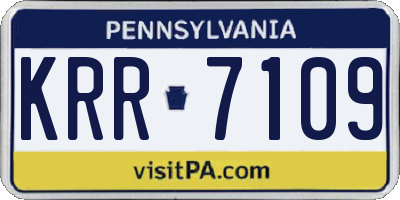 PA license plate KRR7109