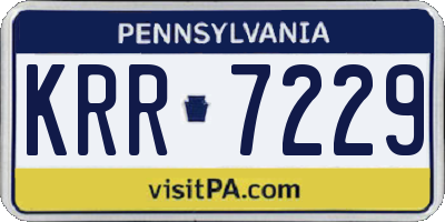 PA license plate KRR7229