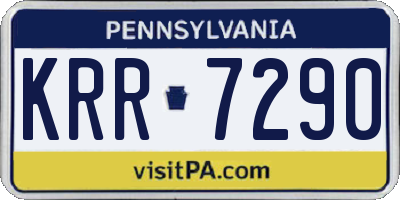 PA license plate KRR7290