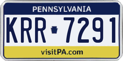 PA license plate KRR7291