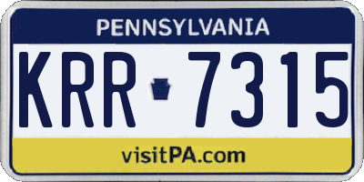 PA license plate KRR7315