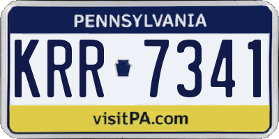 PA license plate KRR7341