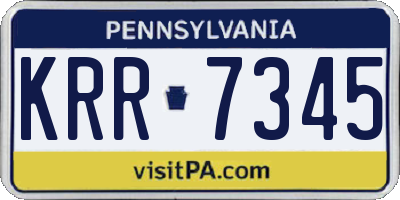 PA license plate KRR7345