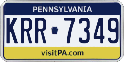 PA license plate KRR7349